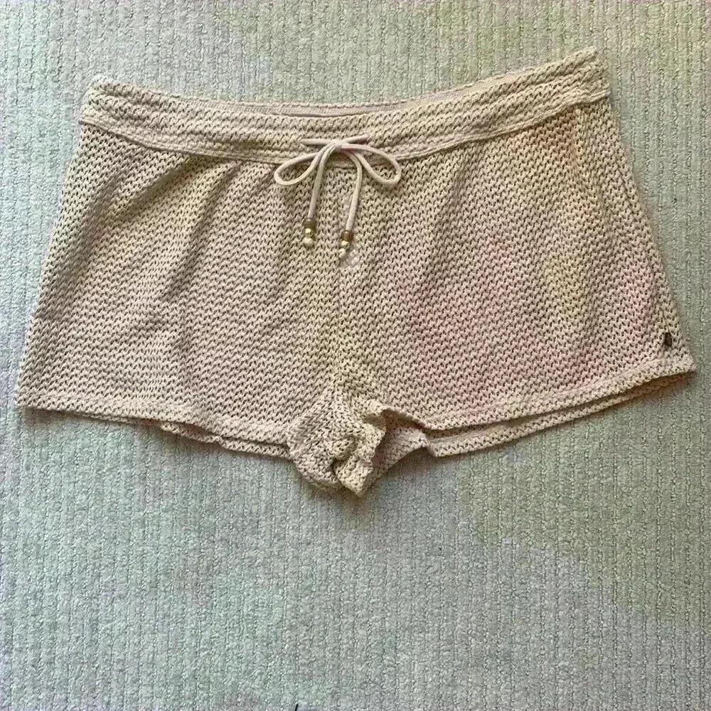 La Vie En Rose Crochet Swim Shorts nude/tan short size xl